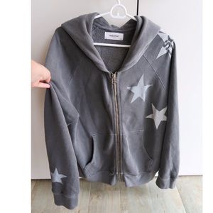 SoulCycle Gray Zip Up Sweatshirt with Stars